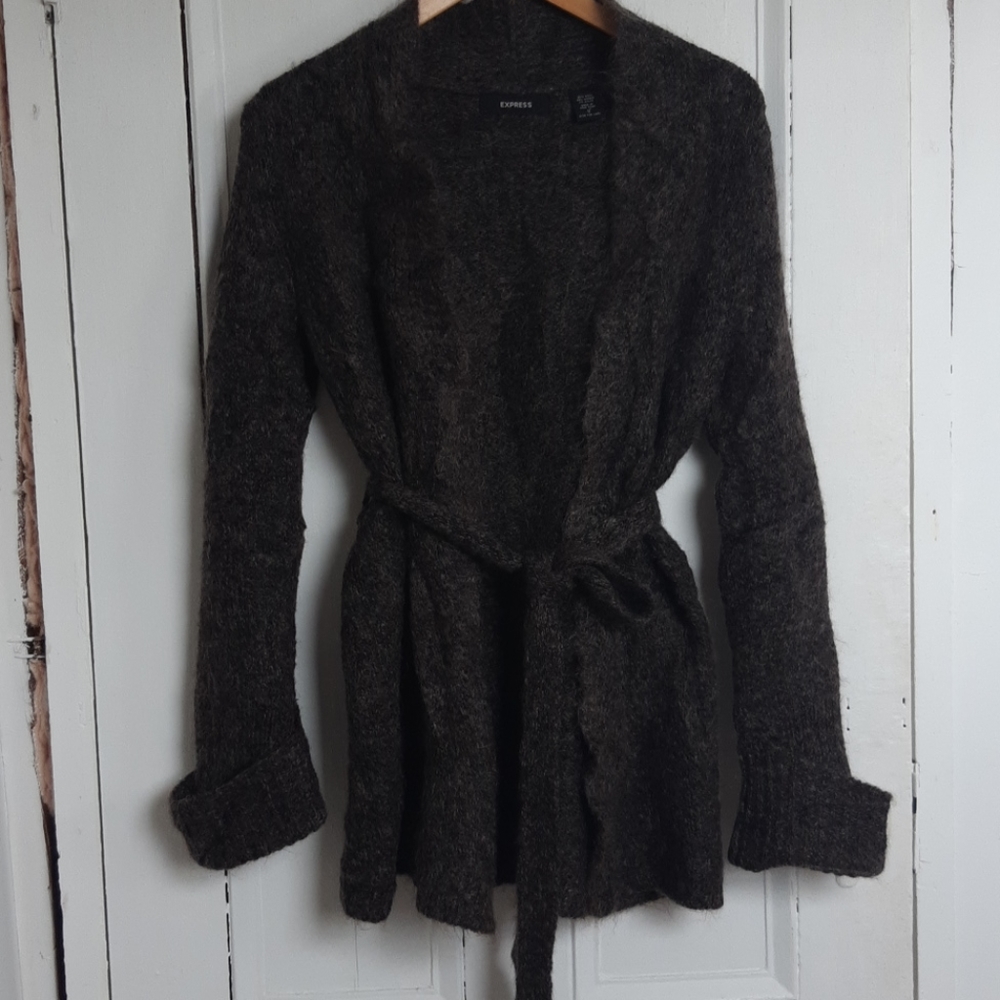 Express Small Brown Long Cardigan